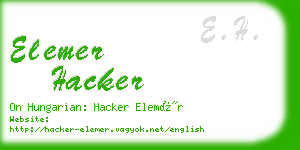 elemer hacker business card